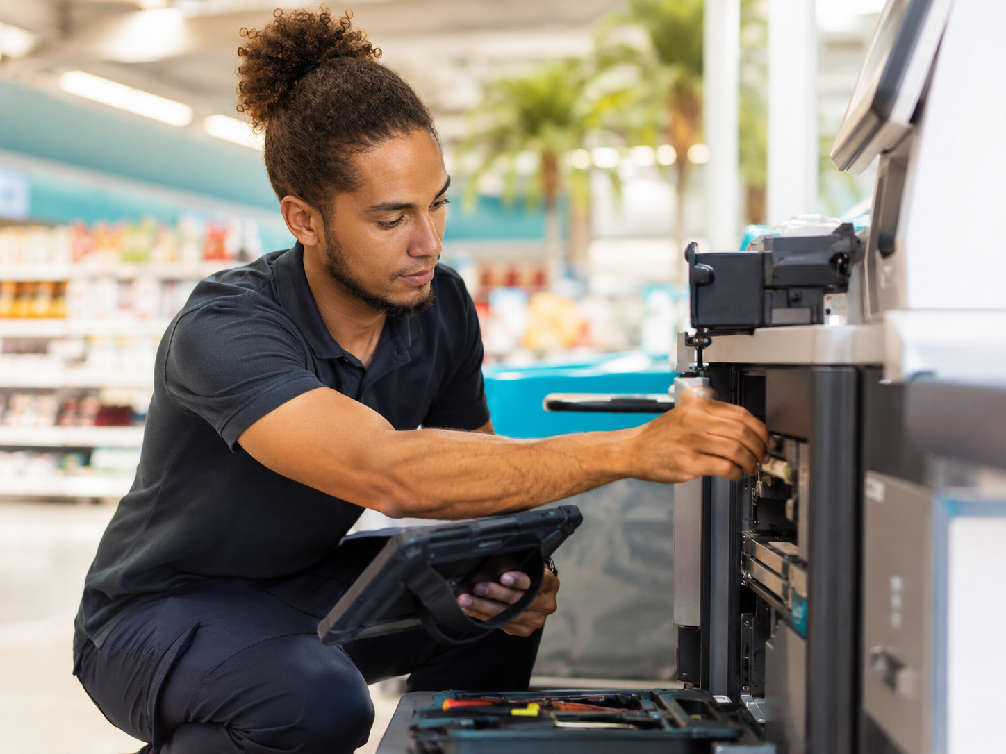 Technicien Inosys en intervention en magasin